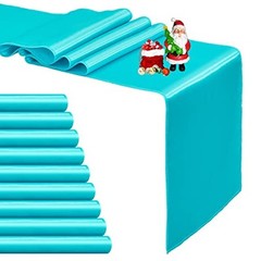 10-Pack Satin Table Runner 12 x 108 Inch Long Bright 12″x108″ 10PCS Turquoise