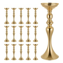 VEVOR 16 PCS Wedding Flower Vase 15in Tall Crystal Table Centerpieces Gold
