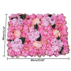 6Pcs Artificial Flower Wall Panels Floral Backdrop Wedding Party Decor 60*40cm
