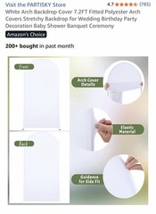 Wedding Arch Stand Covers, Set of 2 White And Baby Blue