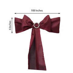 10 Burgundy Polyester CHAIR SASHES Ties Bows Wedding Party Ceremony Decorations