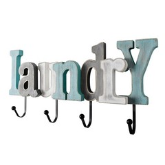 Morning View Wooden Laundry Sign with Hooks Decorative Hanging Word Signs Cut…