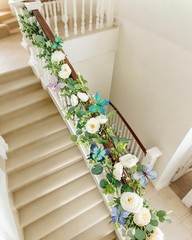 2 Pack Artificial White Rose Vines – 11.8ft Flexible Garland for Wedding Arch…