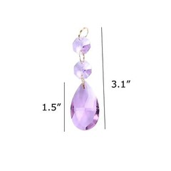 12 Hanging Purple Teardrop Crystal Chandelier Prisms Pendants Glass Beads Lights