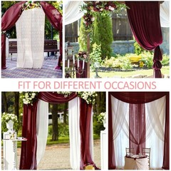 Arch Drapes for Wedding Arch Draping Fabric Burgundy Sheer Backdrop Curtain f…