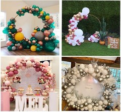 LANGXUN 9ft Large Size Metal Circle Balloon Arch Stand Decoration, Indoor Out…