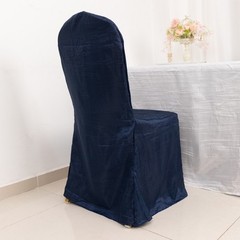 NAVY BLUE Crinkle Crushed Taffeta Banquet CHAIR COVER Party Wedding Events Decor