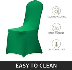 Stretch Spandex Chair Cover for Wedding, Party, Banquet Event (Emerald, 12)
