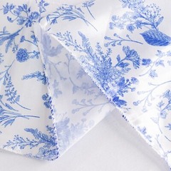 5 WHITE BLUE Floral Print Satin CHAIR SASHES Party Events Reception Decorations