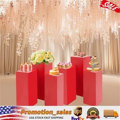 6 PCS Display Pedestal Stand Metal Showing Holder Pillars for Birthday Party Use