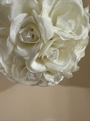 Cream- white Soft Touch Foam Kissing Ball Wedding Centerpiece, 6-inch