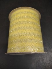 25Yd TwinkleNet Metallic Tulle Mesh Ribbon Net Yellow Silver Corsage Netting