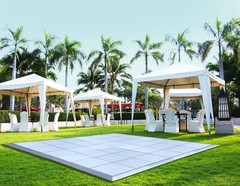 Portable Commercial Dance Floor 30×30 White Waterproof Tiles Wedding Event Party