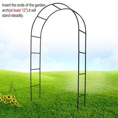 Metal Garden Arbor Wedding Arch 76.8 Inch H x 90.5 W 94.5 H Black