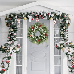 22″ Realistic Christmas Wreath with Red Berries, Winter Eucalyptus Artificial…