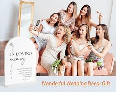 White Acrylic In Loving Memory Wedding Sign Table Centerpiece Decor