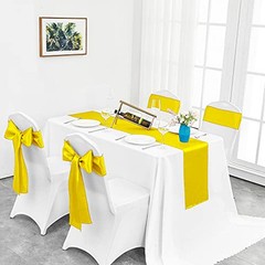 4-Pack Yellow Satin Table Runner 12 x 108 Inch Long Bright and Smooth Silk