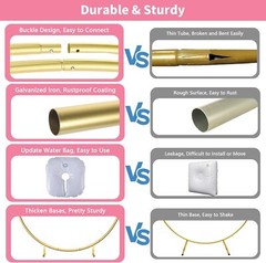 Round Backdrop Stand 6.6 FT – Gold Circle Balloon Arch Frame, Wedding Arch Frame