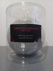 10″ Large Silver Glass Hanging Disco Ball, Ornament De Noel, Christian Siriano