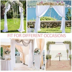 PARTISKY Wedding Arch Draping Fabric, 1 Panel 28″ x 19Ft White Wedding Arch D…