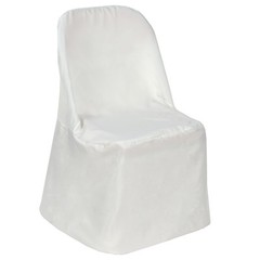 100 Ivory Polyester FOLDING Flat CHAIR COVERS Wedding Party Banquet Decorations