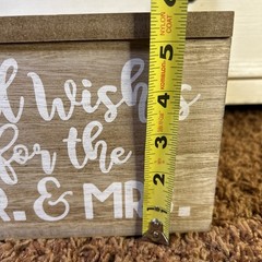 Wedding Well Wishes for the Mr. & Mrs. Wood Square W/Notes Slot