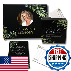 Portiche All-In-One Funeral Guest Book Set Memorial Guestbook Funeral Register