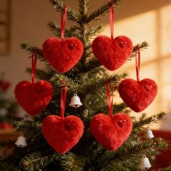 Love Hanging for Decor Soft Plush Fabric Heart-shaped Design Lightweight Charm
