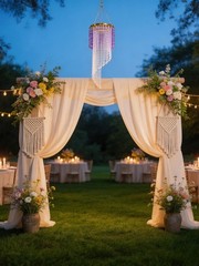 1PCS Assembled Hanger Centerpiece Frame Iridescent AB Acrylic Bead Wedding