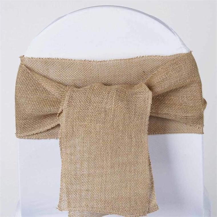 50 Burlap Natural CHAIR SASHES Wedding Decorations Wholesale Supplies