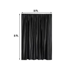 BLACK 8 ft Premium Velvet Backdrop Curtain Party Wedding Event Booth Decorations