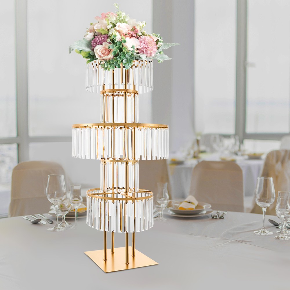 5 Tiers Wedding Crystal Flower Stand Wedding Centerpieces Wedding Party Decor