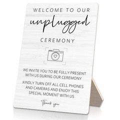 Wedding Welcome Sign, Wedding Wooden Sign Stand 5x7inch, Welcome to Our Unplu…