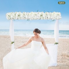 1m Artificial Rose Silk Flower Row Arrangement Wedding Arch Backdrop Wall Decor