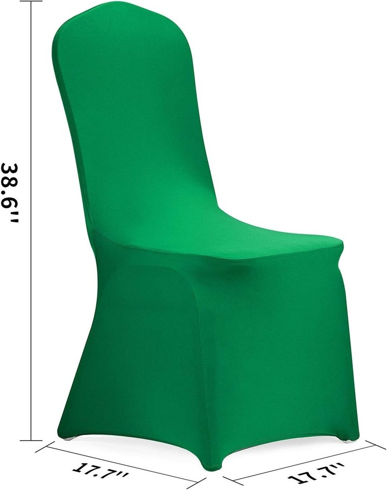 Stretch Spandex Chair Cover for Wedding, Party, Banquet Event (Emerald, 12)