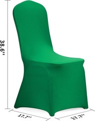 Stretch Spandex Chair Cover for Wedding, Party, Banquet Event (Emerald, 12)