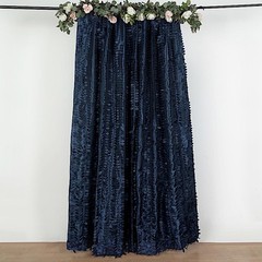 8 ft x 8 ft NAVY BLUE Leaf Petal Taffeta Backdrop Drape CURTAIN Panel Party