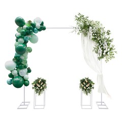 Metal Balloon Stand with 2 Flower Racks Wedding Stand 2*2m Backdrop Decoration~