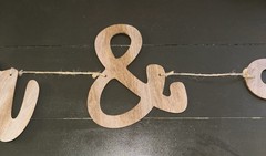 Wood & Twine Hanging “Mr & Mrs” Wedding Banner Brown 36 in x 8 in Romantic