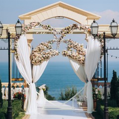 Heavy Duty White Heart Shape Wedding Arch Backdrop Stand Metal Arbor Frame Party