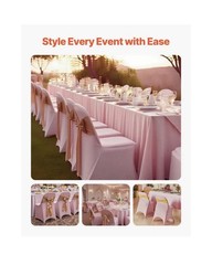 Light Pink Chair Covers (6 Total) For Party Wedding – Decorative Slip Cover