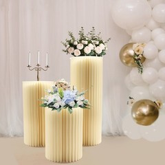 3 Pcs Foldable Paper Column Display Stands Cylinder Flowers Stand Dessert Table