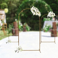 3 Pcs Arch Backdrop Stand Wedding Backdrop Gold Stand For Wedding Ceremony Metal