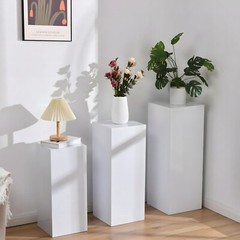 5PCS Metal White Cake Display Pedestal Stands Square Pillars for Party Wedding