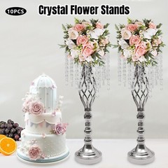 10PCS Crystal Stands Wedding Table Centerpieces Flower Racks 21.7inch Tall New