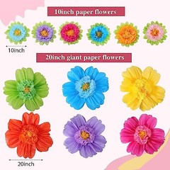 Pcs Large Colorful Tissue Paper Flowers 20″ Giant Fiesta 12 Rainbow Color