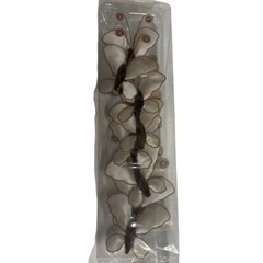 Set of 7 Vintage Cream & Brown Organza Nylon Mesh Butterflies Napkin ring Crafts