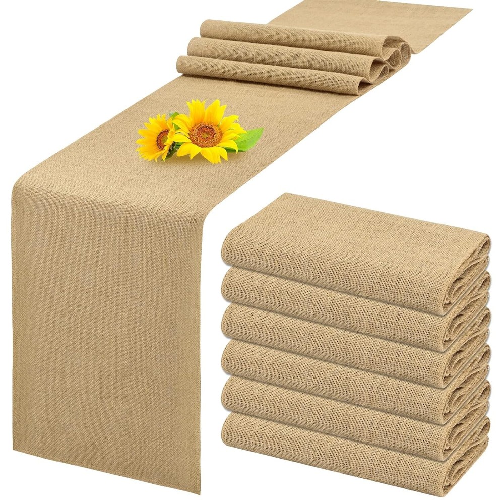 5 NATURAL Burlap Jute Hessian Table Runner Rustic Wedding Event Home Decoration