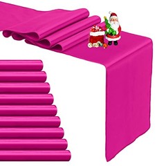 10-Pack Satin Table Runner 12 x 108 Inch Long Fuchsia 12″x108″ 10PCS Hot Pink