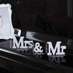 3pcs Mr & Mrs English Letter Wedding Decorations 3.2″ Wedding Decoration Photo